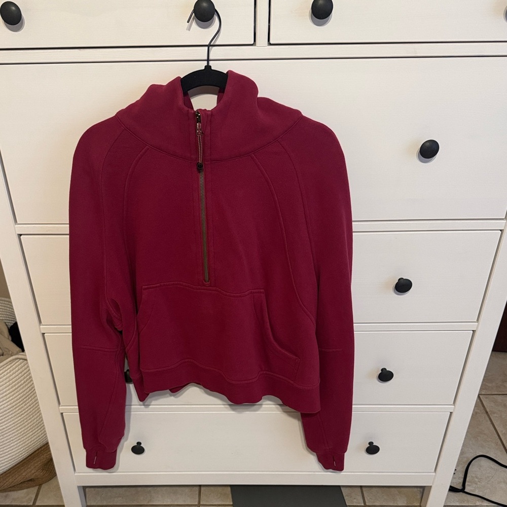 Women's Burgundy Half-Zip Pullover